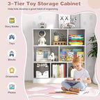 Organisateur de rangement de jouets pour enfants, coffre à jouets en bois à 8 sections, meuble de rangement à 3 niveaux