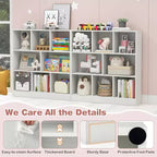 Organisateur de rangement de jouets pour enfants, coffre à jouets en bois à 8 sections, meuble de rangement à 3 niveaux