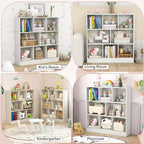 Organisateur de rangement de jouets pour enfants, coffre à jouets en bois à 8 sections, meuble de rangement à 3 niveaux