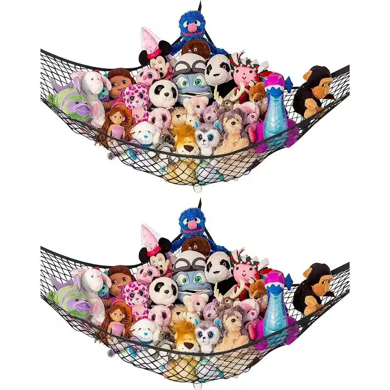 Lilly's Love Extra Large 2 Pack Stuffed Animal Net Hammock, Corner Hanging Toy Storage Organizer