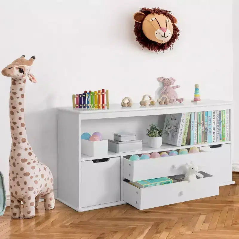 BALHAM TRADE-Toy Storage Organizer w/ 4 Drawers with Shelf for Kids Boys and Girls Playing