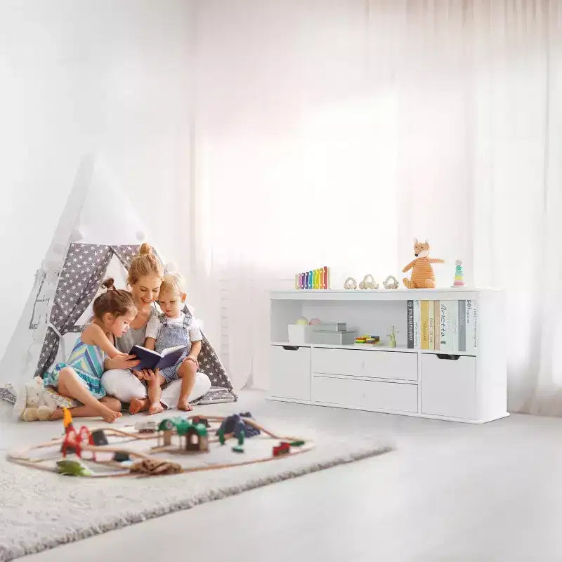 Organisateur de rangement de jouets avec 4 tiroirs et étagère pour garçons et filles