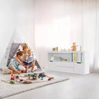 Organisateur de rangement de jouets avec 4 tiroirs et étagère pour garçons et filles