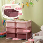 Meuble de rangement 3 niveaux pour jouets d'enfants avec 6 tiroirs amovibles pour salle de jeux, chambre d'enfant, crèche