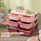 Meuble de rangement 3 niveaux pour jouets d'enfants avec 6 tiroirs amovibles pour salle de jeux, chambre d'enfant, crèche