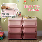 Meuble de rangement 3 niveaux pour jouets d'enfants avec 6 tiroirs amovibles pour salle de jeux, chambre d'enfant, crèche
