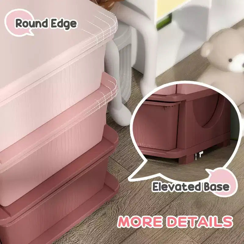 Meuble de rangement 3 niveaux pour jouets d'enfants avec 6 tiroirs amovibles pour salle de jeux, chambre d'enfant, crèche