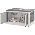 Collapsible Storage Bin with Lid and Wheels, Stackable 18 Gallon - White
