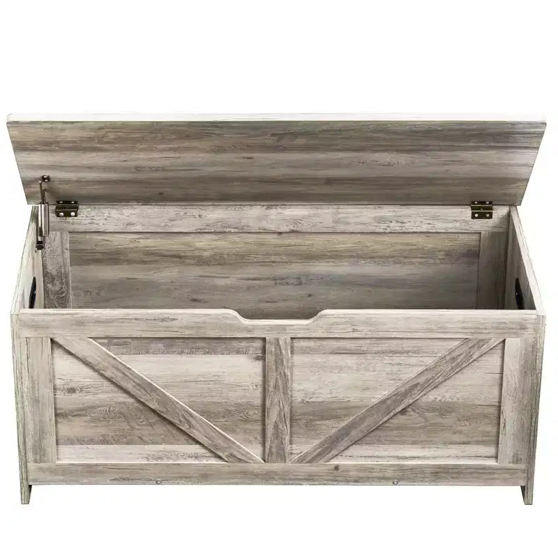 Coffre de Rangement Jouets pour Enfants, Banc en Bois, 99 x 39,5 x 48 cm, Gris, Robuste