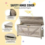 Coffre de Rangement Jouets pour Enfants, Banc en Bois, 99 x 39,5 x 48 cm, Gris, Robuste
