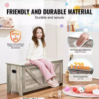 Coffre de Rangement Jouets pour Enfants, Banc en Bois, 99 x 39,5 x 48 cm, Gris, Robuste