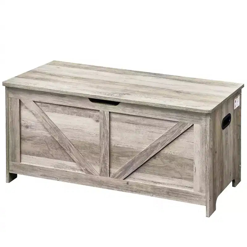 Coffre de Rangement Jouets pour Enfants, Banc en Bois, 99 x 39,5 x 48 cm, Gris, Robuste