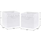 Bac de rangement décoratif en tissu pour enfant unisexe, motif lama bohème, blanc