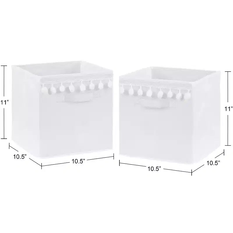 Bac de rangement décoratif en tissu pour enfant unisexe, motif lama bohème, blanc