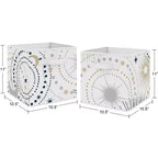 Bacs de rangement décoratifs en tissu pour enfants, modèle garçon ou fille, unisexe, bleu céleste, doré et gris