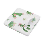 Bac de rangement décoratif en tissu pour filles, motif cactus floral rose et vert