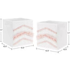 Bacs de Rangement Décoratifs en Tissu pour Enfants Filles, Franges Bohème Blanc et Rose