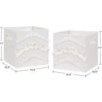 Bacs de Rangement Décoratifs en Tissu Enfant Fille ou Garçon Unisexe Franges Bohèmes Ivoire