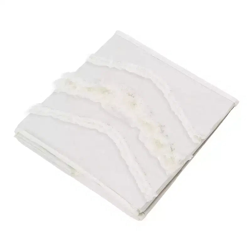 Bacs de Rangement Décoratifs en Tissu Enfant Fille ou Garçon Unisexe Franges Bohèmes Ivoire