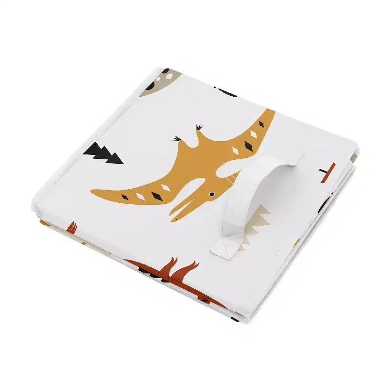 Bacs de rangement décoratifs en tissu pour enfants, sans distinction de sexe, garçon ou fille, motif dinosaure moderne, noir et orange
