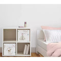 Bacs de rangement décoratifs en tissu pour filles, blanc, taupe et rose