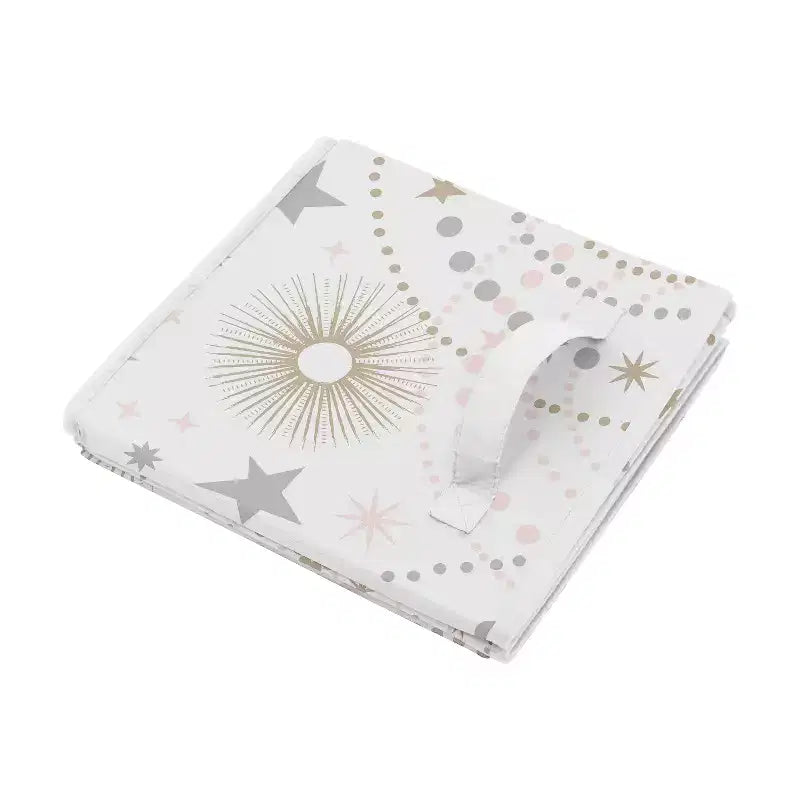 Boîtes de rangement décoratives en tissu pour filles Rose céleste, or et gris
