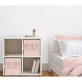 Boîtes de rangement décoratives en tissu pour filles, rose blush bohème