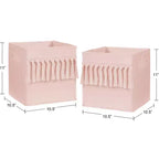Boîtes de rangement décoratives en tissu pour filles, rose blush bohème