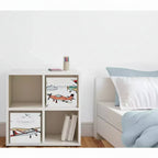 Bacs de rangement décoratifs en tissu pour garçons - Avion Rouge, Bleu et Gris