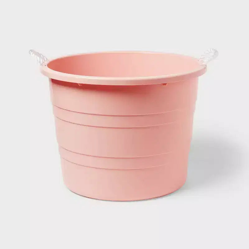 Bac de rangement en plastique pour enfants avec poignées tissées