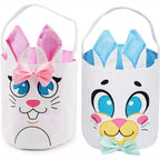 2 sacs en toile de Pâques en forme de lapin pour la chasse aux œufs de Pâques, paniers-cadeaux, sacs à œufs pour enfants, cadeaux de fête pour enfants