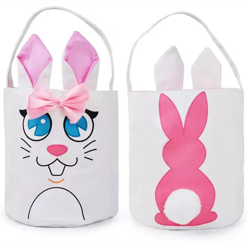 2 sacs en toile de Pâques en forme de lapin pour la chasse aux œufs de Pâques, paniers-cadeaux, sacs à œufs pour enfants, cadeaux de fête pour enfants