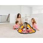 Organisateur et Tapis de Jeu SlideAway pour Enfants - Bac de Rangement pour Jouets - Coffre à Jouets pour Enfants - Rayures Grises