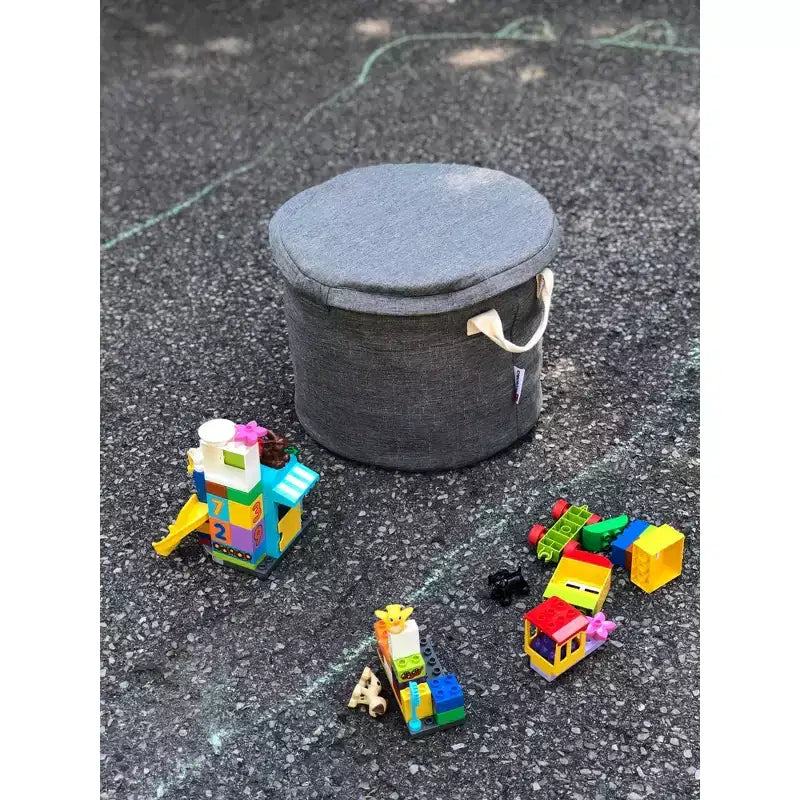 Sac de Rangement pour Jouets et Tapis de Jeu pour Enfants SlideAway - Bac de Rangement pour Jouets - Coffre à Jouets pour Enfants - Gris