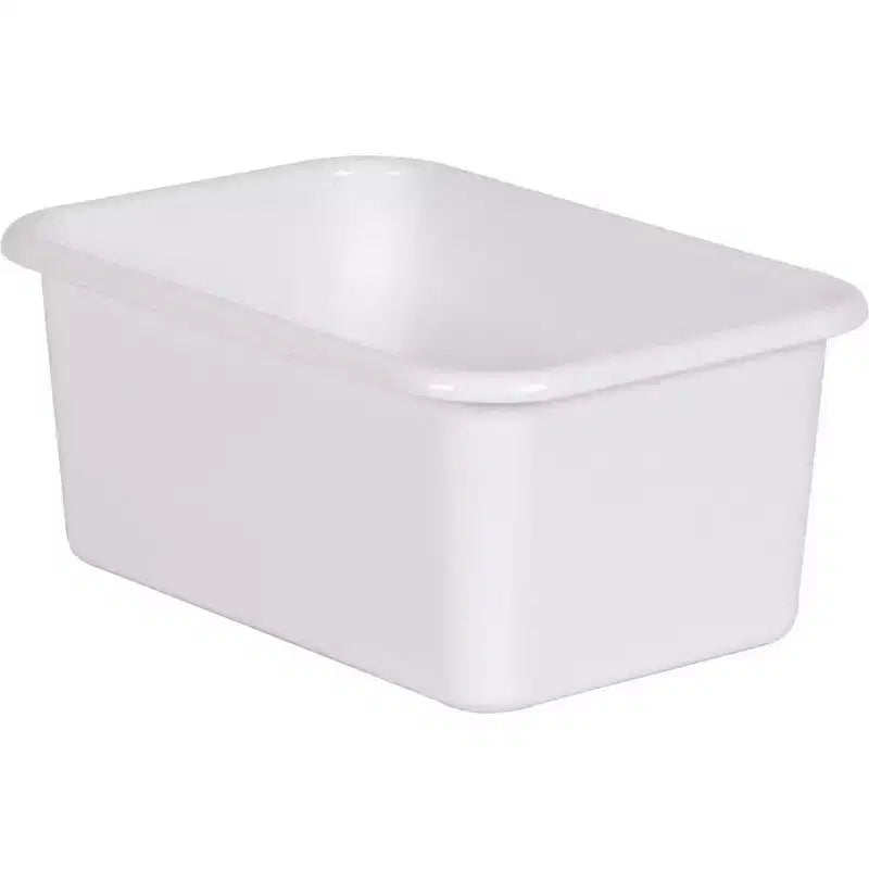 Teacher Created Resources White Small Plastic Storage Bin Pack of 6