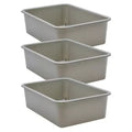 Teacher Created Resources Gray Large Plastic Storage Bin Pack of 3