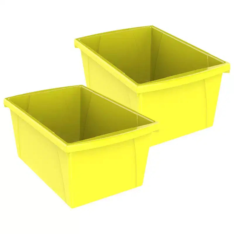 Storex Medium Classroom Storage Bin Yellow Pack of 2