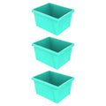 Storex 4 Gallon Storage Bin, Teal, Pack of 3