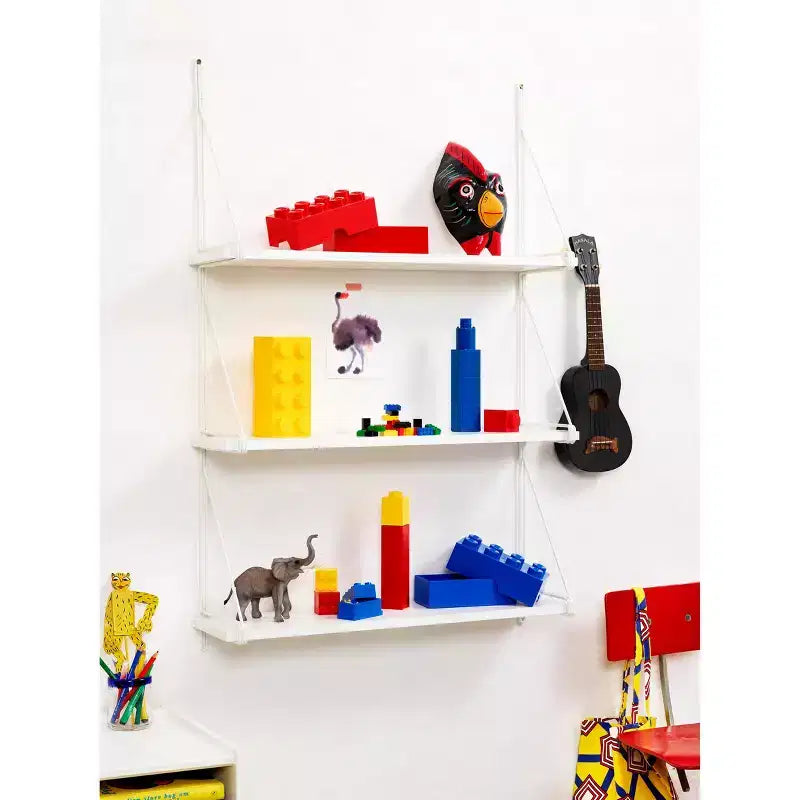 Brique de rangement 2, bleu clair, organisateur empilable en plastique, enfants/adultes