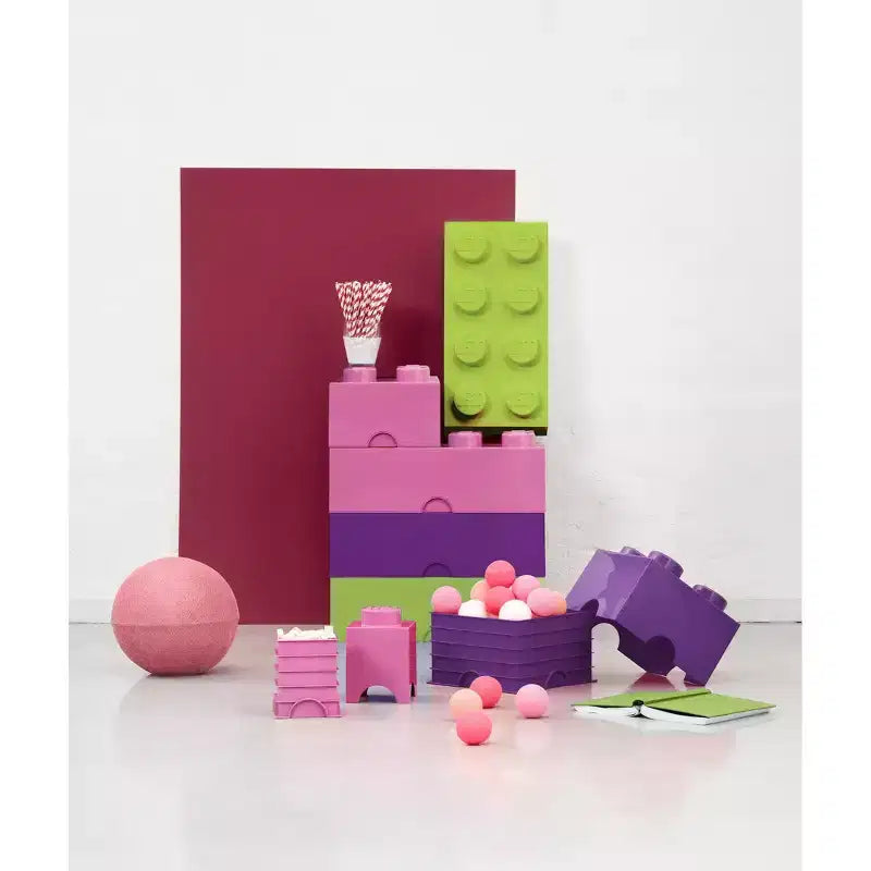 Brique de rangement 2, bleu clair, organisateur empilable en plastique, enfants/adultes